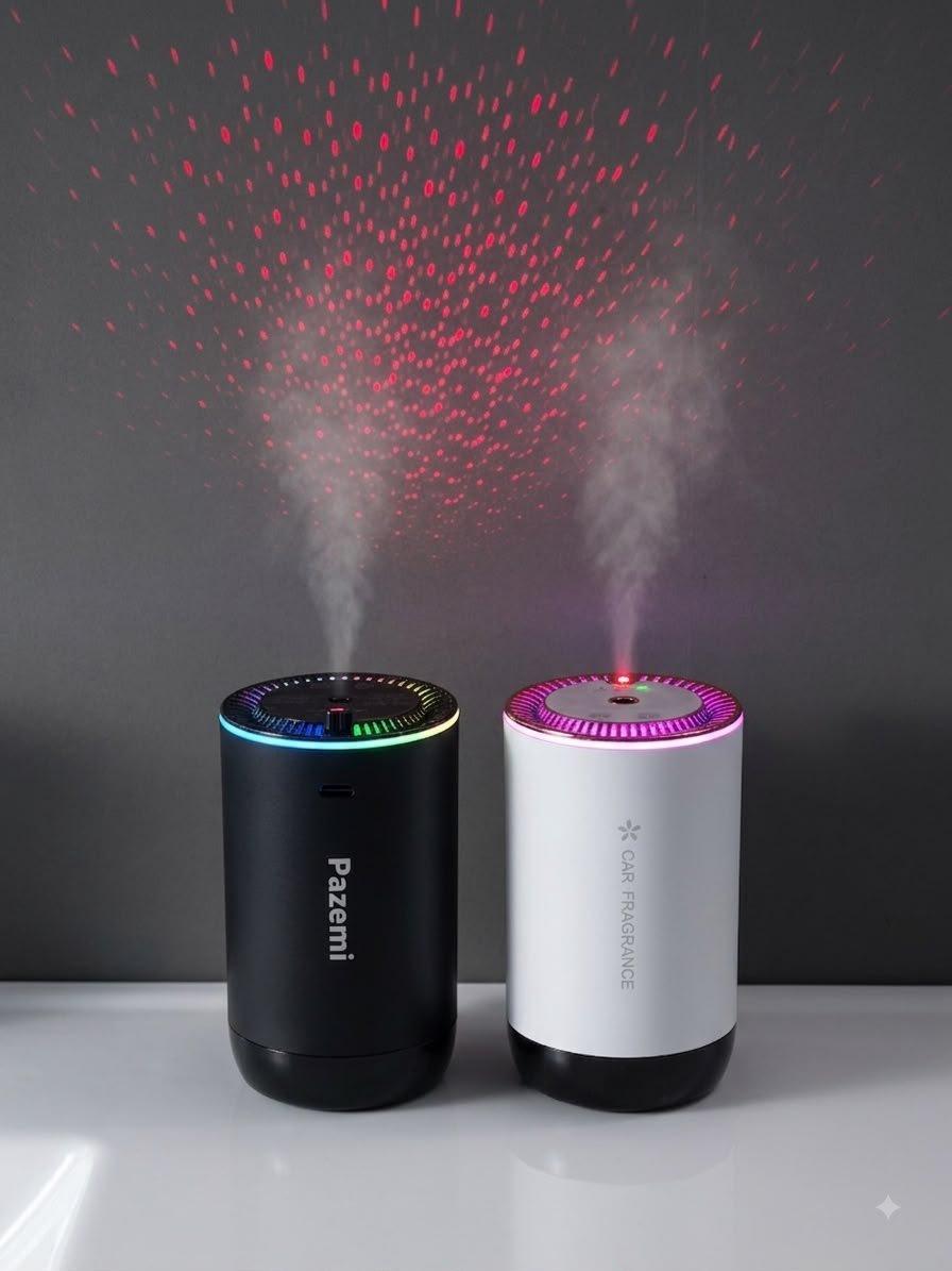 Aromatizador Difusor inteligente, ambientador de coche con luz ambiental.